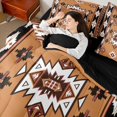 thumbnail image 4 of Feelyou Brown Aztec Geometric Bedding Comforter Set 7 Pieces, Vintage Western Bohemian Full Bedding Set, Hippie Tribal Style Reversible Fitted Sheet Flat Sheet, Lightweight Room Decor, 4 of 7
