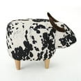 thumbnail image 2 of GDF Studio Moria Modern Velvet Cow Ottoman, Black and White, 2 of 7