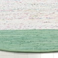 thumbnail image 3 of SAFAVIEH Montauk Tennyson Braided Border Cotton Area Rug, Ivory/Sea Green, 4' x 4' Round, 3 of 5
