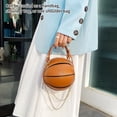 thumbnail image 3 of Bolso de Hombro de Baloncesto para Mujer, Bolso Cruzado de Cuero de Pu Con Hombro Redondo para Mujer, 3 of 7