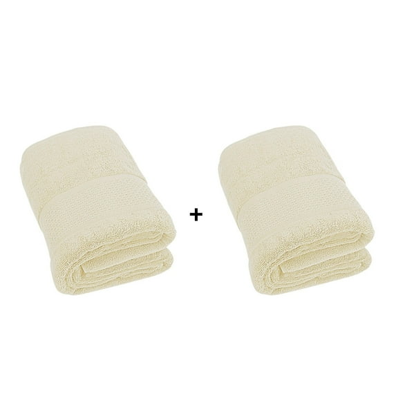 FBTS Prime Cotton Bath Sheets Towels 15x28 inch Extra Soft, Solid Beige, 2 per Pack