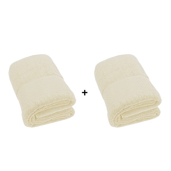 FBTS Prime Cotton Bath Sheets Towels 15x28 inch Extra Soft, Solid Beige, 2 per Pack