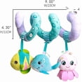thumbnail image 5 of Juego de 3 juguetes para asiento de coche, juguete de actividad de espiral de peluche para bebé, juguetes colgantes para cochecito de bebé, juguete de peluche para niño pequeño (océano), 5 of 5