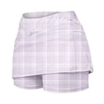 thumbnail image 5 of CPNG Girl's Athletic Skorts Sporty Skirts with Shorts Little Girl Plaid Print High Waisted Stretchy Skort Sporty Skorts, 5 of 6