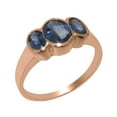 thumbnail image 1 of LBG British Made 9k Rose Gold ring with Natural Sapphire Womens Engagement Ring - 33 size options - Size 11, 1 of 6