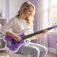 thumbnail image 6 of Ktaxon 44in Electric Bass Guitar with 20W Amp, 4 String Flame Style Bass Guitar Starter Kit, Purple, 6 of 10