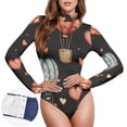 thumbnail image 3 of Hearts and Hot Air Balloons Women's Mock Turtle Neck Long Sleeve Tops Bodysuit Jumpsuit One Piece Leotards Shirt, 3 of 8