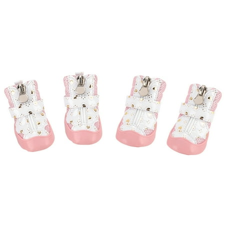 4Pcs Lot Pet Dog Shoes Puppy Non Slip Breathable Mesh Outdoor Walking Boots(Pink 3#) Wuuuyi