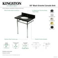 thumbnail image 4 of Kingston Brass KVPK30K80ST Dreyfuss 30" Black Granite Console Sink with Stainless Steel Legs (8-Inch, 3-Hole), Black Granite/Matte Black, 4 of 4