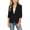 Black, variant on Graduation Ceremony Blazer Jacket for Girls, 3/4 Sleeve Solid Color Notched Lapel Button Front Classic Fit with Exterior Pockets