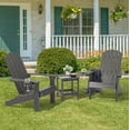 thumbnail image 2 of ACEGOSES 1 Pcs Outdoor Patio Adirondack Chair with Cup-holder for Garden, Lawn Yard and Beach, Gray, 2 of 9
