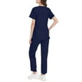 thumbnail image 4 of Scrub Sets for Woman Nursing Uniform Stretch Scrubs Top with Pockets Soft Solid Stretch Workwear Navy M, 4 of 4