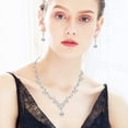 thumbnail image 4 of Set de joyas Hadskiss para mujer, boda, fiesta, novia, circonita blanca, 4 of 5