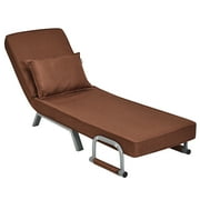 Topbuy Linen 5 Position Recliner Sleeper Sofa, Coffee