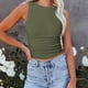 thumbnail image 3 of Camiseta sin mangas para mujer, cuello redondo, tejido, espalda abierta, chaleco sin espalda para uso de verano, 3 of 6