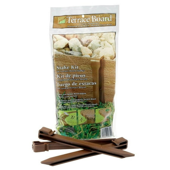 Master Mark Plastics 99310 Terrace Board 10 Inch 10 Pack, Brown Stakes,