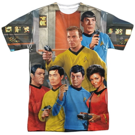 - Star Trek Sci-Fi Action TV Series Starship Crew Adult Front Print T-Shirt