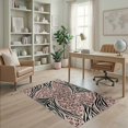 thumbnail image 2 of ODIKA Pink Cheetah Print Spotted Center Striped Perimeter Zebra Tiger for Home Office, Gaming Room, Under Desk, Non-Slip Chair-Friendly, 2 of 7