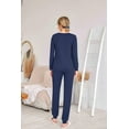 thumbnail image 5 of Ekouaer Womens Two Pack Sleep Set Long Sleeve Shirt and Jogger Bottoms Lounge Wear Nightwear with Pockets, 5 of 7