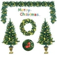 thumbnail image 1 of Gymax 4PCS Pre-Lit Artificial Christmas Decoration Set Holiday Decor w/ LED Lights, 1 of 10