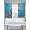 thumbnail image 5 of Funny Giraffes Diving Sheer Curtains 2 Panels Set Seafloor Corals Fish Oceans Modern Sheer Window Curtains Light Filtering Rod Pocket Voile Drapes for Bedroom Living Room 52"x54", 5 of 8