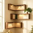 thumbnail image 3 of FYHALE Illuminated Corner Shelf, Smart Corner Shelf with Light, Decorative Wall Coverings and Creative Corners Storage Shelves, Wall-Mounted Space-Saving Display Rack Stand for Collectibles, 3 of 6