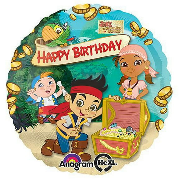 LOONBALLOON Pirates Balloons, 18″ JAKE & THE NEVERLAND PIRATES HAPPY BIRTHDAY