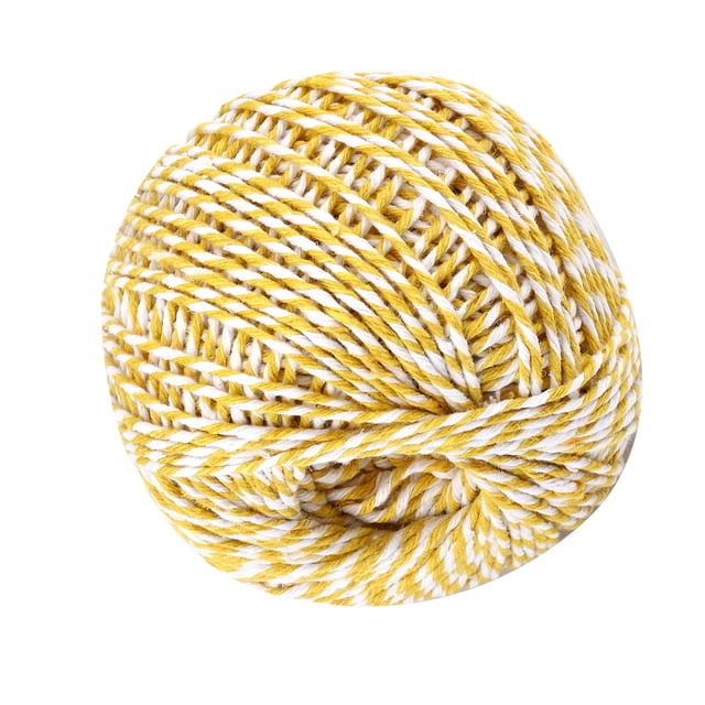 Langgg Cotton Thread Weave Socks Clothes Hats Clothing Practicing Prop Sewing Rope Multicolored 100 Meters for Beginners DIY Ropes yellow + white