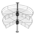 thumbnail image 6 of Lazy Susan 2-Tier Corner Cabinet Organizer, 30LB Capacity Kidney Shape Rotating Shelf for Pots Pans, Chrome Plated, 6 of 15