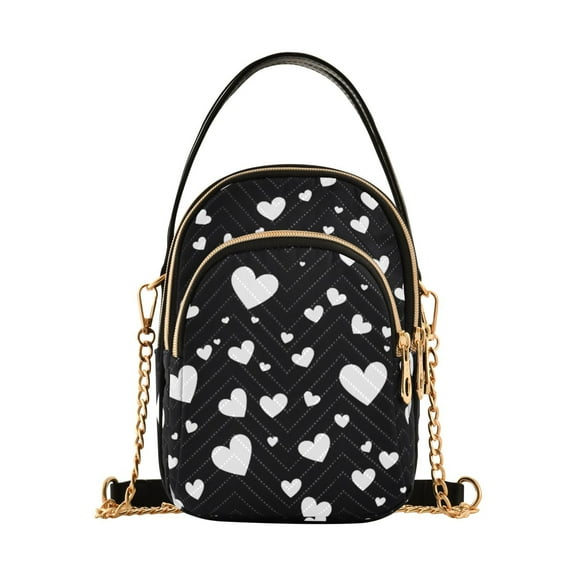 joogoo Women Hearts-a1 Chain Crossbody Bags Shoulder Handbag Phone Purse