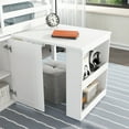 thumbnail image 6 of Harper & Bright Designs Twin Size Loft Bed with Storage Cabinet and Drawer, Wooden Loft Bed with Pulling-Out Desk, Guardrails and Ladder, White, 6 of 11