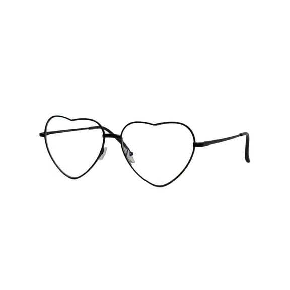 Gravity Shades Women's Heart Shaped Transparent Clear Lens Sunglasses, Black