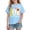 Blue, variant on Riecok 100 Days of School Shirt Kids Girls Crewneck Celebration Tees Funny Colorful Printed Short Sleeve Tops