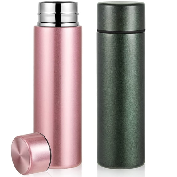 Small water bottle for purse, mini stainless steel flask, double wall vacuum insulated, 5oz capacity, lightweight leakproof design, perfect for women on the go, pink green