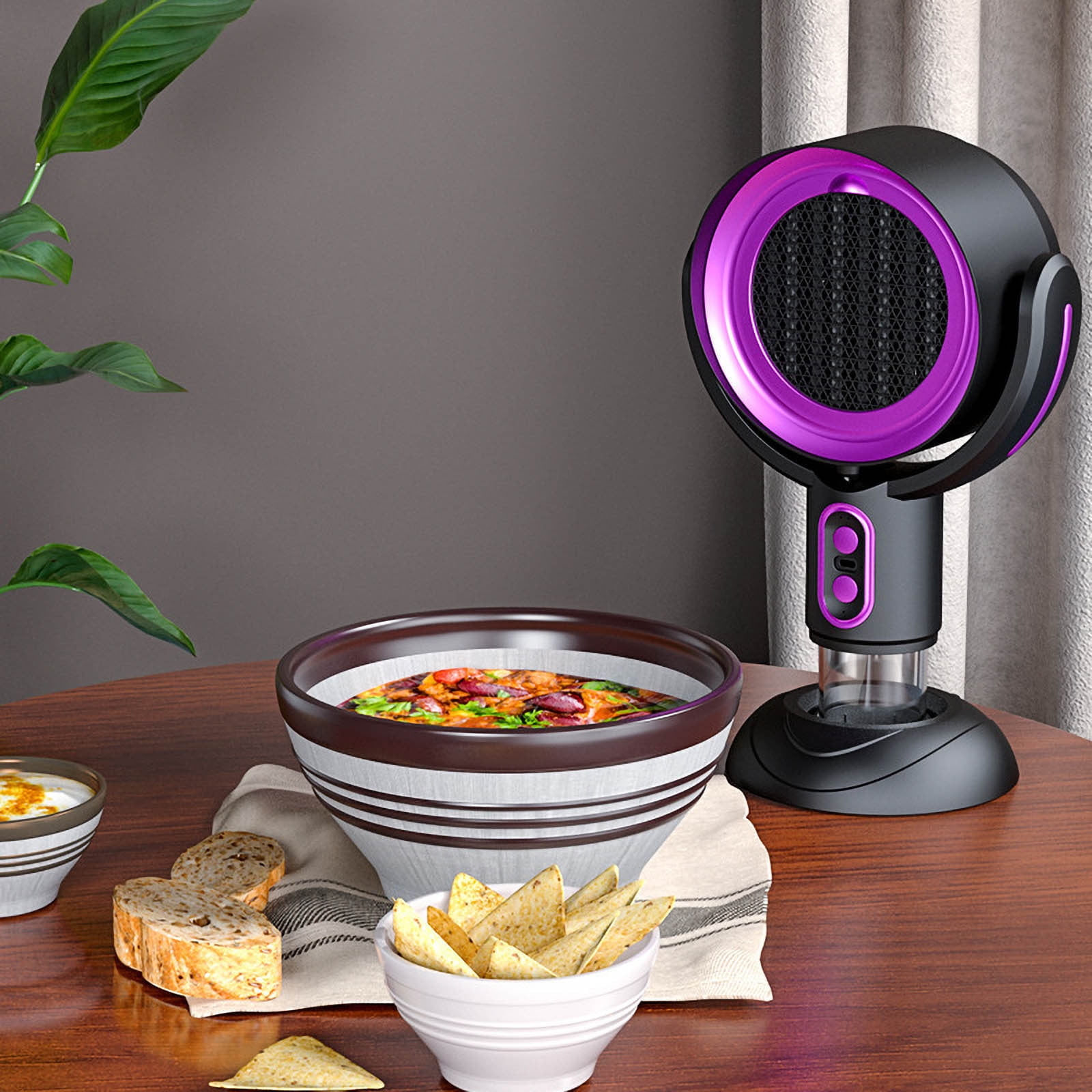 Zzbeans Portable Fan Aromatherapy Diffuser, Compact USB Rechargeable with Adjustable Angle, Multi-Functional Lightweight Fan for Kitchen Cooking Bathroom Odor Travel Dorm, Purple