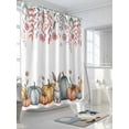 thumbnail image 3 of Fsddascl Pumpkins Spring Floral Shower Curtain Set - 48" x 72" Washable Bathtub Curtain with 12 Hooks, Watercolor Flowers Botanical Waterproof Fabric Stall Shower Curtains for Bathroom/Bathtub Décor, 3 of 6