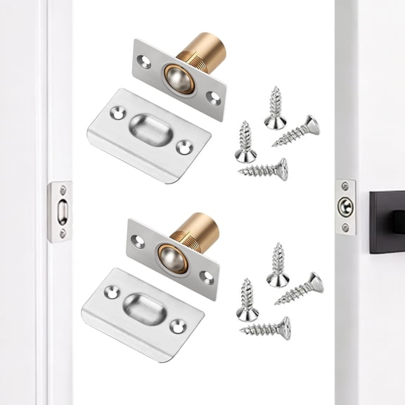 2Pack Closet Door Ball Catch Hardware Adjustable with Strike Plate Catch