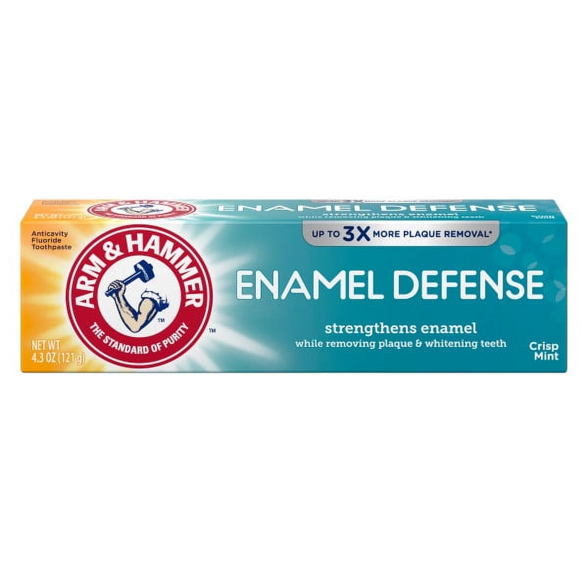 5 Pk ARM & HAMMER Enamel Defense Toothpaste 4.3oz Tube, Crisp Mint, Fluoride