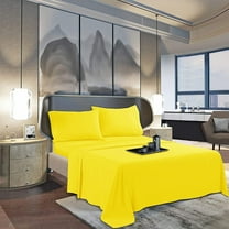 Elegant Comfort Silky-Soft 1800 Series - Wrinkle-Free 2-Piece Pillowcases, Standard Size, Yellow