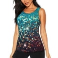 thumbnail image 1 of Fotbe Colorful Rainbow Glitter Blusas Sin Mangas para Mujer – Estilo Casual, Corte Suelto, Slim-Fit, Cuello Redondo Deportivo, Tops de Verano para Gimnasio y Yoga-X-Large, 1 of 7
