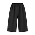 thumbnail image 5 of OGLCCG Jeans for Girls Teens High Waisted Drawstring Wide Leg Faux Denim Pants with Pockets Strechy Pull On Loung Pants 7-16 Years, 5 of 7