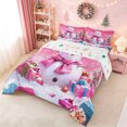 thumbnail image 3 of Erosebridal Winter Wonderland King Size Comforter Sets, Kawaii Xmas Snowman Comforters King Size, Pink, Christmas Reversible, 3pcs, 1 Comforter and 2 Pillowcases, 3 of 7