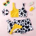 thumbnail image 2 of dmqupv Big Girl Swimwear 5-12Y Kids Toddler Baby Girls Spring Summer Print Cotton Sleeveless Print Bikini 3PC Beach Swimsuit Swimwear Clothes Swim Tops Shorts Boyshorts Yellow 10-11 Years, 2 of 5