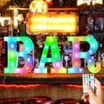 thumbnail image 3 of Fairnull Colourful LED Letter Lights with Remote 4 Flashing Modes Adjustable Easy to Hang Party Bar Decorations Light, 3 of 11
