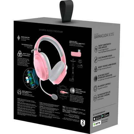 Razer - Barracuda X 2022 Edition Wireless Gaming Headset for PC, PS5, PS4, Switch, and Mobile - Quartz