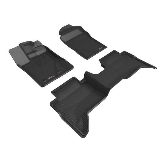 3D MAXpider Custom Fit Kagu Floor Mat (Black) Compatible with Ford Ranger Supercrew 2024-2026 - Full Set
