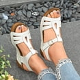 thumbnail image 6 of OWUUcdse Wedge Sandals for Women, Open Toe Holiday Buckle Non-slip Comfort Sandals White Size 6, 6 of 6