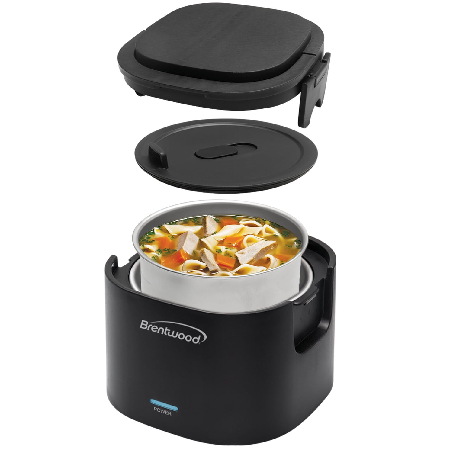 Brentwood 110-Volt 50-Watt 0.625-Qt. Portable Leakproof Electric Lunch Box (Black), ELB-600BK