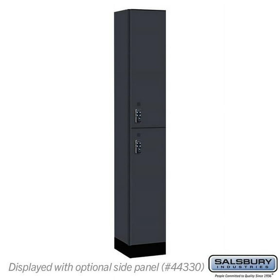 Salsbury Industries 42165CM-R 12 in. Wide Premier Wood Locker - Double Tier - 1 Wide - 6 ft. High - 15 in. Deep - Carbon Mesh - Resettable Combination Locks