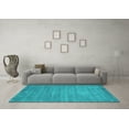 thumbnail image 3 of Ahgly Company Indoor Round Abstract Turquoise Blue Contemporary Area Rugs, 4' Round, 3 of 4
